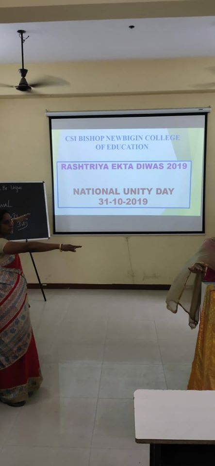 National Unity Day 2019  in Bishop NewBigin College of Education